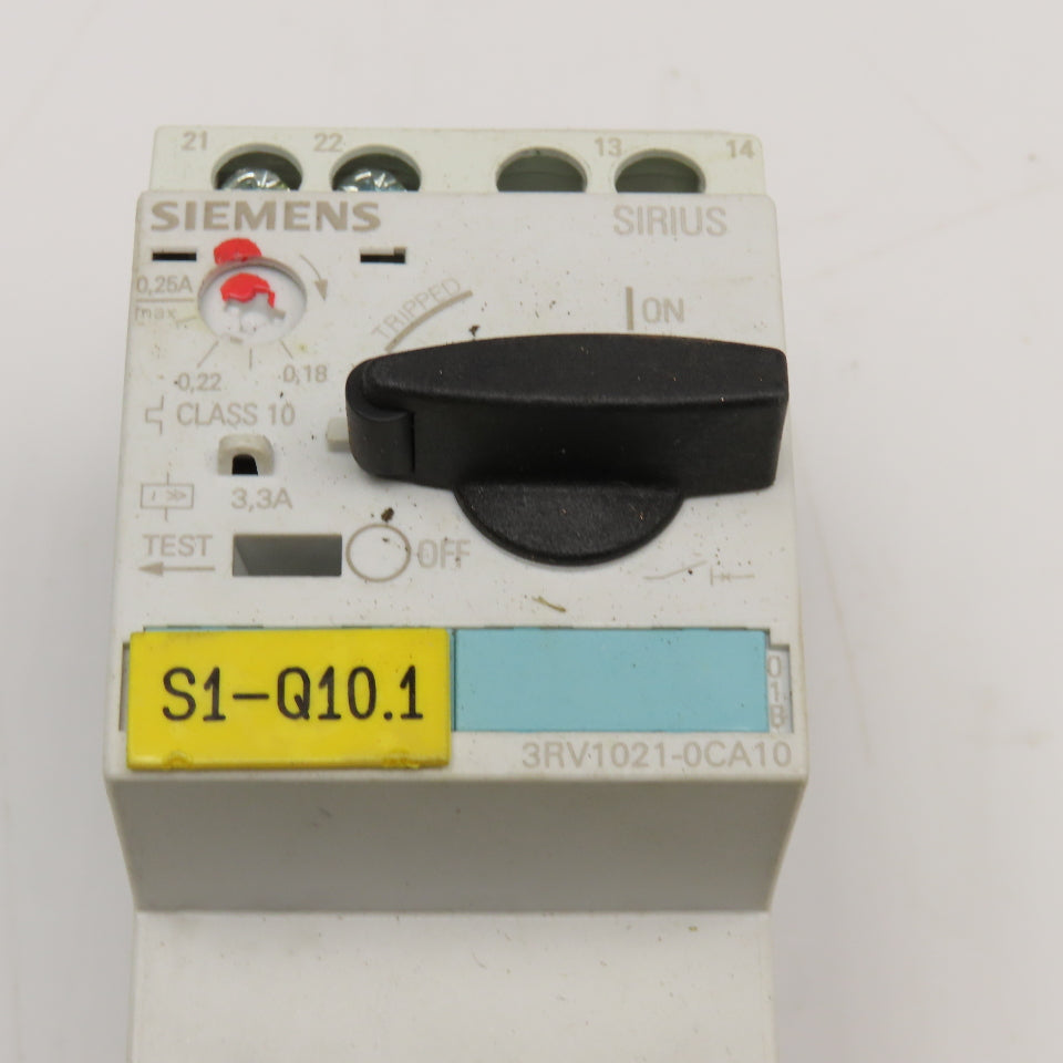 Siemens 3RT1015-1BB42 3RV1021-0CA10 600V Contactor 0.18-0.25A Trip 24VDC Coil