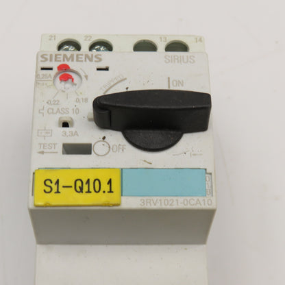 Siemens 3RT1015-1BB42 3RV1021-0CA10 600V Contactor 0.18-0.25A Trip 24VDC Coil