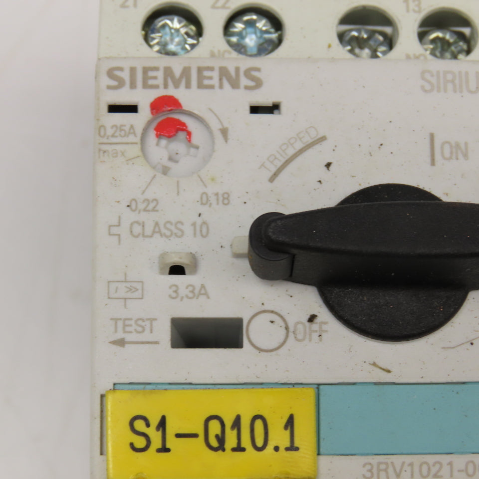 Siemens 3RT1015-1BB42 3RV1021-0CA10 600V Contactor 0.18-0.25A Trip 24VDC Coil