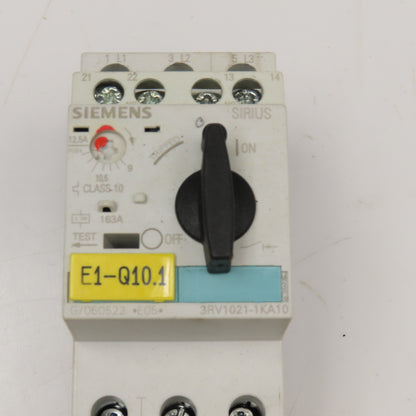 Siemens 3RT1015-1BB42 3RV1021-1KA10 600V Contactor 9-12.5A Trip 24VDC Coil