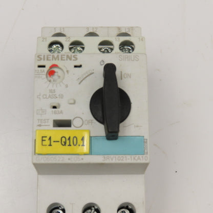Siemens 3RT1015-1BB42 3RV1021-1KA10 600V Contactor 9-12.5A Trip 24VDC Coil
