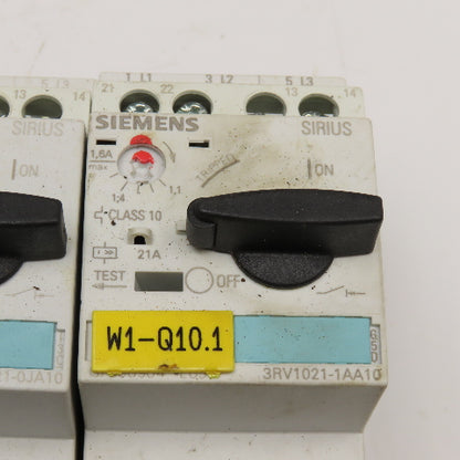 Siemens 3RT1015-1BB42 600V Contactor 1.1-1.6A 0.7-1.0A 0.14-0.2A Trip Lot Of 3