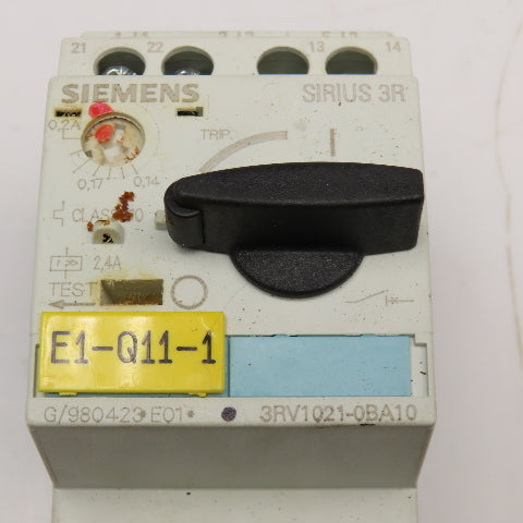 Siemens 3RT1015-1BB42 600V Contactor 1.1-1.6A 0.7-1.0A 0.14-0.2A Trip Lot Of 3