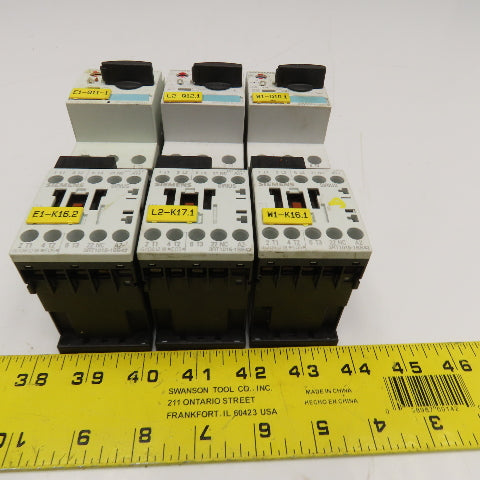 Siemens 3RT1015-1BB42 600V Contactor 1.1-1.6A 0.7-1.0A 0.14-0.2A Trip Lot Of 3