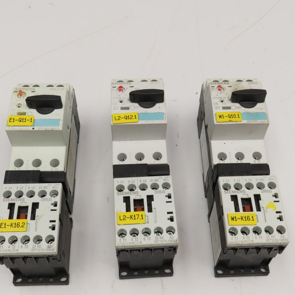 Siemens 3RT1015-1BB42 600V Contactor 1.1-1.6A 0.7-1.0A 0.14-0.2A Trip Lot Of 3