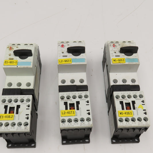 Siemens 3RT1015-1BB42 600V Contactor 1.1-1.6A 0.7-1.0A 0.14-0.2A Trip Lot Of 3