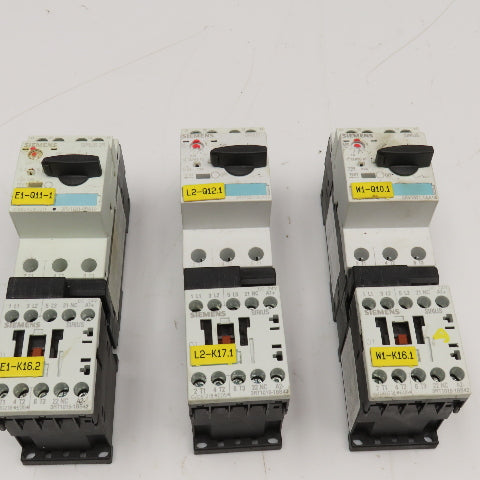 Siemens 3RT1015-1BB42 600V Contactor 1.1-1.6A 0.7-1.0A 0.14-0.2A Trip Lot Of 3