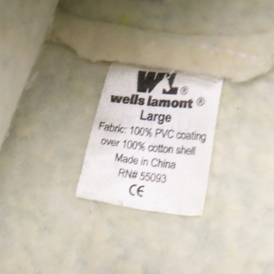 Wells Lamont Large PVC Coated Gloves 100% Cotton Shell Green Lot Of 6 Pairs