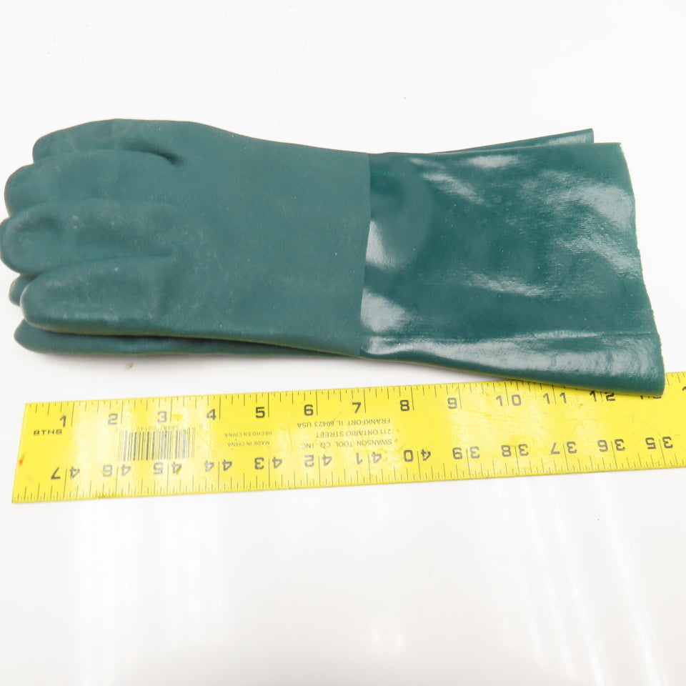 Wells Lamont Large PVC Coated Gloves 100% Cotton Shell Green Lot Of 6 Pairs
