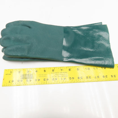 Wells Lamont Large PVC Coated Gloves 100% Cotton Shell Green Lot Of 6 Pairs
