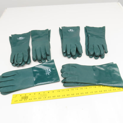 Wells Lamont Large PVC Coated Gloves 100% Cotton Shell Green Lot Of 6 Pairs