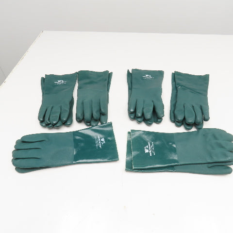 Wells Lamont Large PVC Coated Gloves 100% Cotton Shell Green Lot Of 6 Pairs