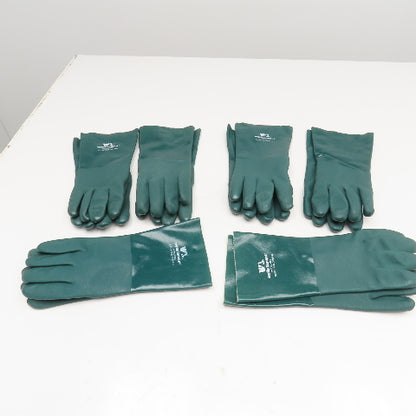Wells Lamont Large PVC Coated Gloves 100% Cotton Shell Green Lot Of 6 Pairs