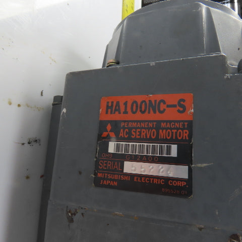 Mitsubishi HA100NC-S AC Servo Motor 35mm Shaft 2.0KW 2000RPM W/Encoder
