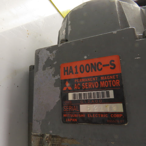 Mitsubishi HA100NC-S AC Servo Motor 35mm Shaft 2.0KW 2000RPM W/Encoder