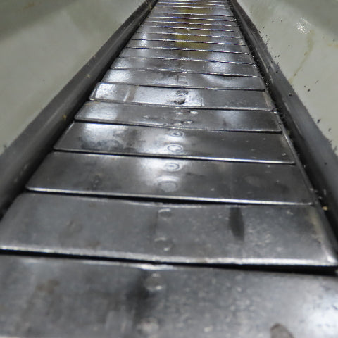 4-1/2" x 74" Steel Table Top Small Parts Conveyor 230/460V 60FPM