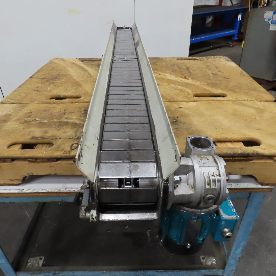 4-1/2" x 74" Steel Table Top Small Parts Conveyor 230/460V 60FPM