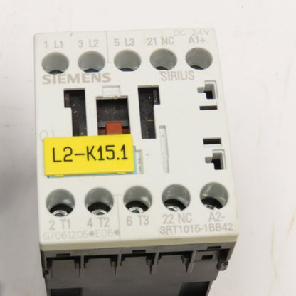 Siemens 3RH1015-1BB42 600V 16A Contactor 24VDC Coil Lot Of 5