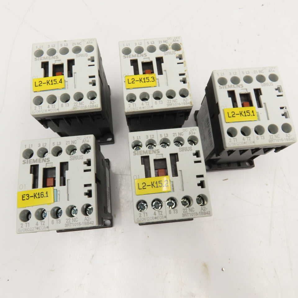 Siemens 3RH1015-1BB42 600V 16A Contactor 24VDC Coil Lot Of 5