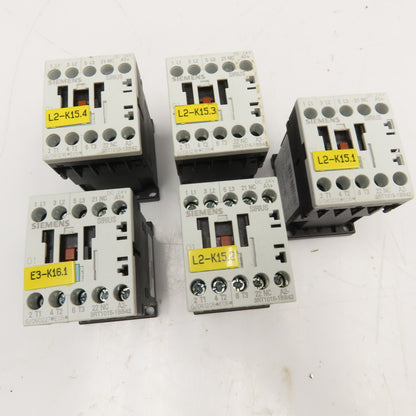 Siemens 3RH1015-1BB42 600V 16A Contactor 24VDC Coil Lot Of 5