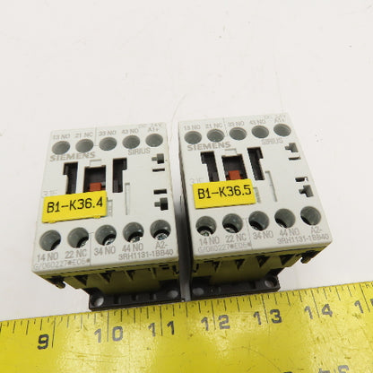 Siemens 3RH1131-1BB40 600V 10A Contactor 24VDC Coil Lot Of 2