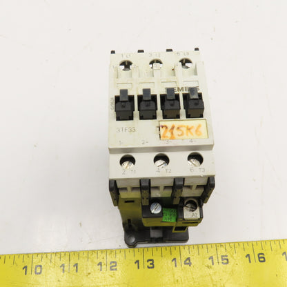 Siemens 3TF3300-0B 600V 30A 10Hp Contactor 24VDC Coil