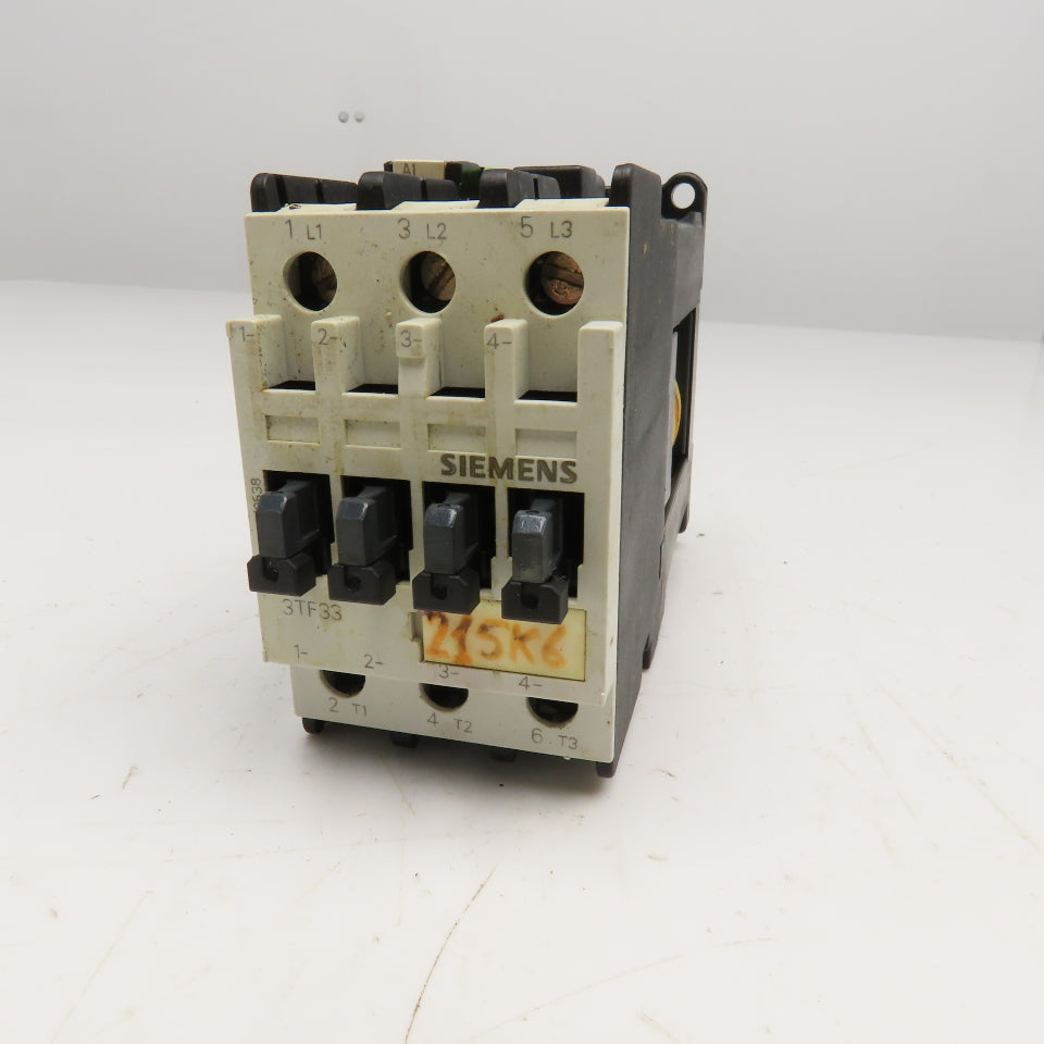 Siemens 3TF3300-0B 600V 30A 10Hp Contactor 24VDC Coil