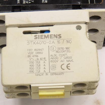 Siemens 3TF3300-0B 600V 30A 10Hp Contactor 24VDC Coil