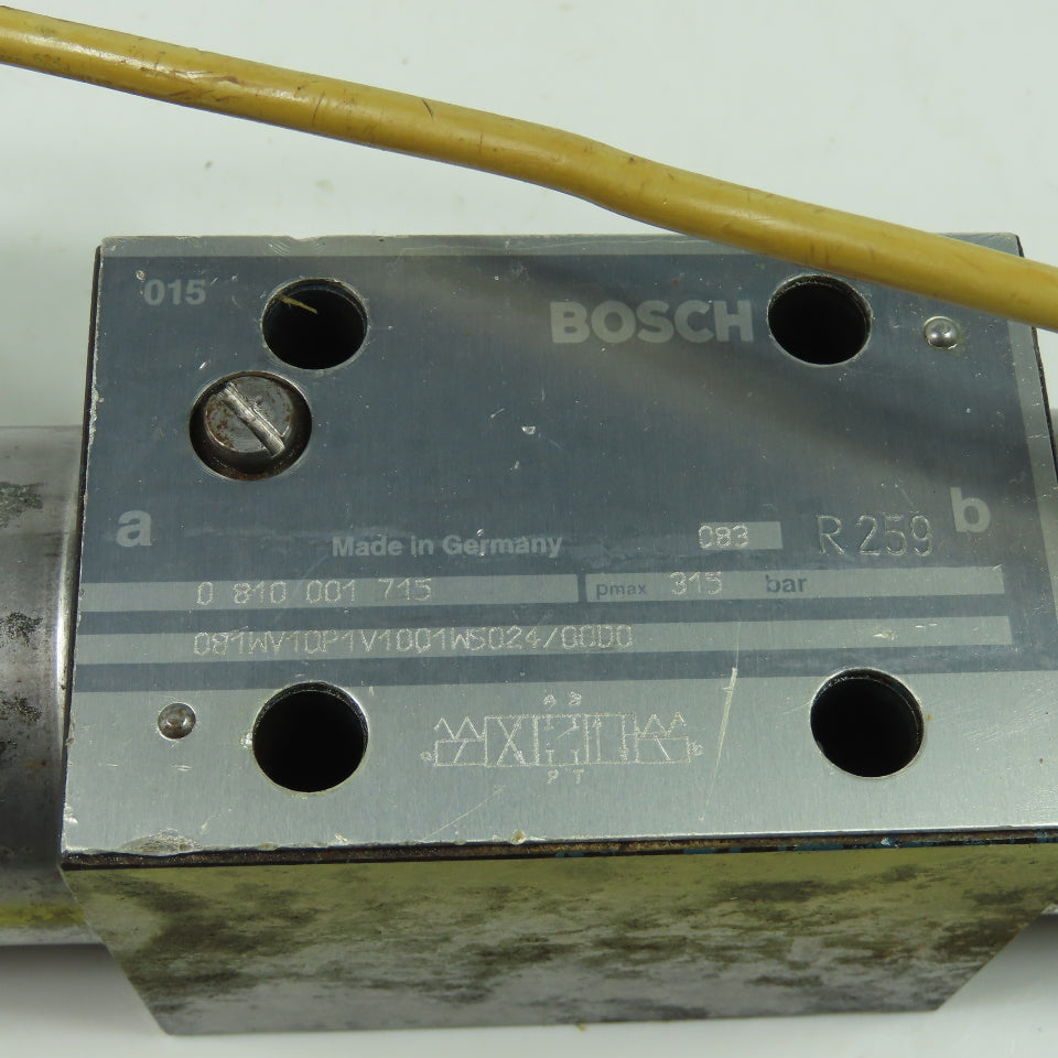 Bosch 0810001715 Directional Hydraulic Control Valve 315 Bar 24V Coil