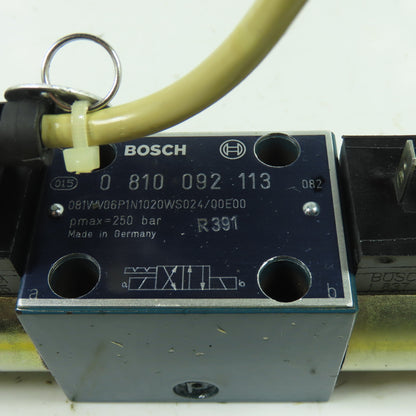 Bosch 0-810-092-113 Directional Hydraulic Control Valve 24VDC Coil 250 Bar