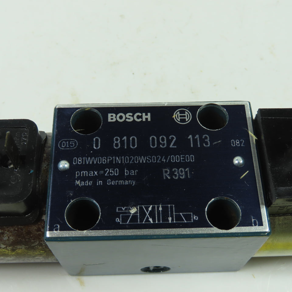 Bosch 0-810-092-113 Directional Hydraulic Control Valve 24VDC Coil 250 Bar