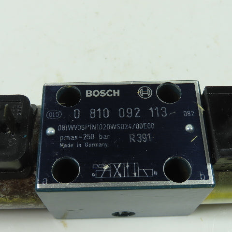 Bosch 0-810-092-113 Directional Hydraulic Control Valve 24VDC Coil 250 Bar