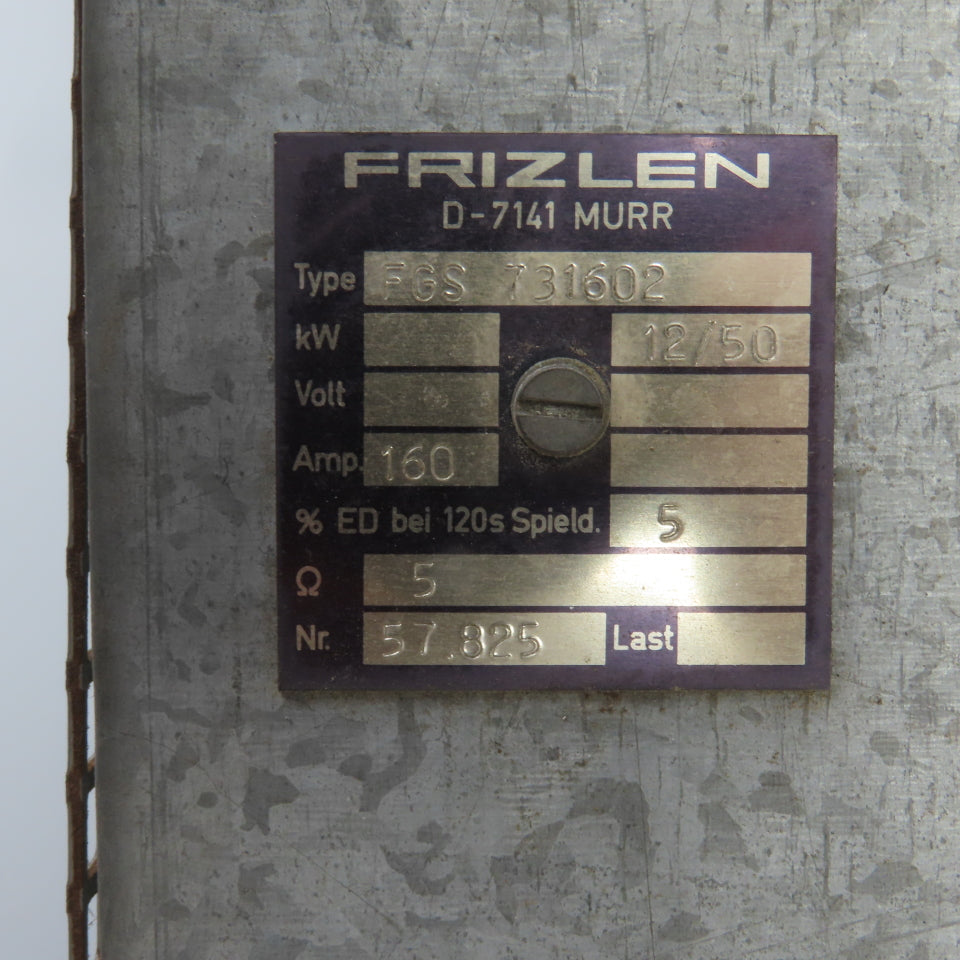 Frizlen FGS 731602 Power Resistor 160 Amps 5ohms