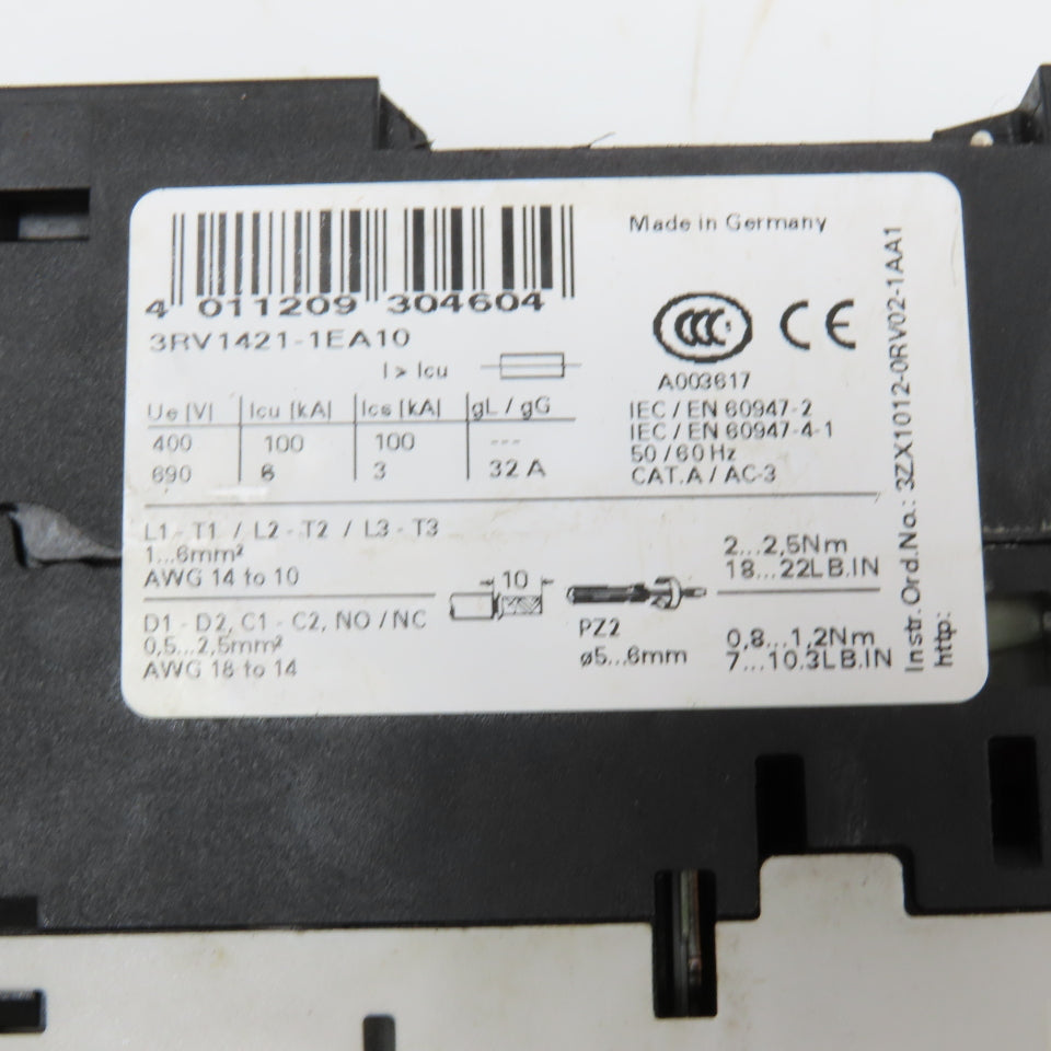 Siemens 3RV1021 600V Misc. Manual Motor Controller Lot Of 6 See Info