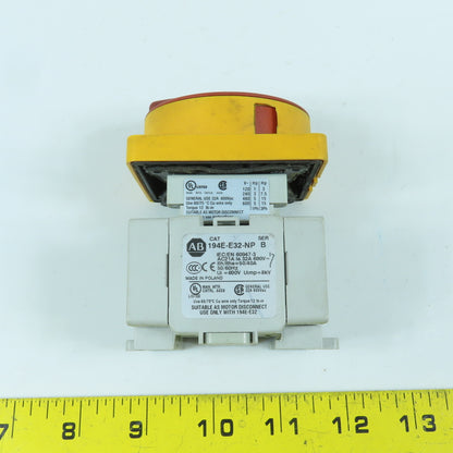 Allen Bradley 194E-E32-1753 Ser B 32A Door Mount Disconnect Load Switch 690V