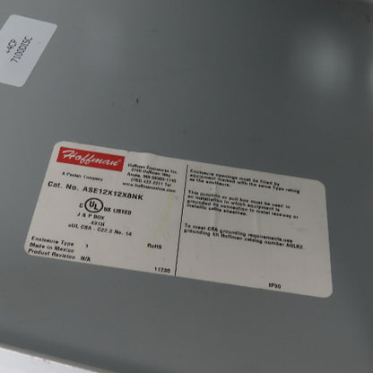 Hoffman ASE12X12X8NK 12 x 12" x 8" Screw Cover Electrical Enclosure Junction Box