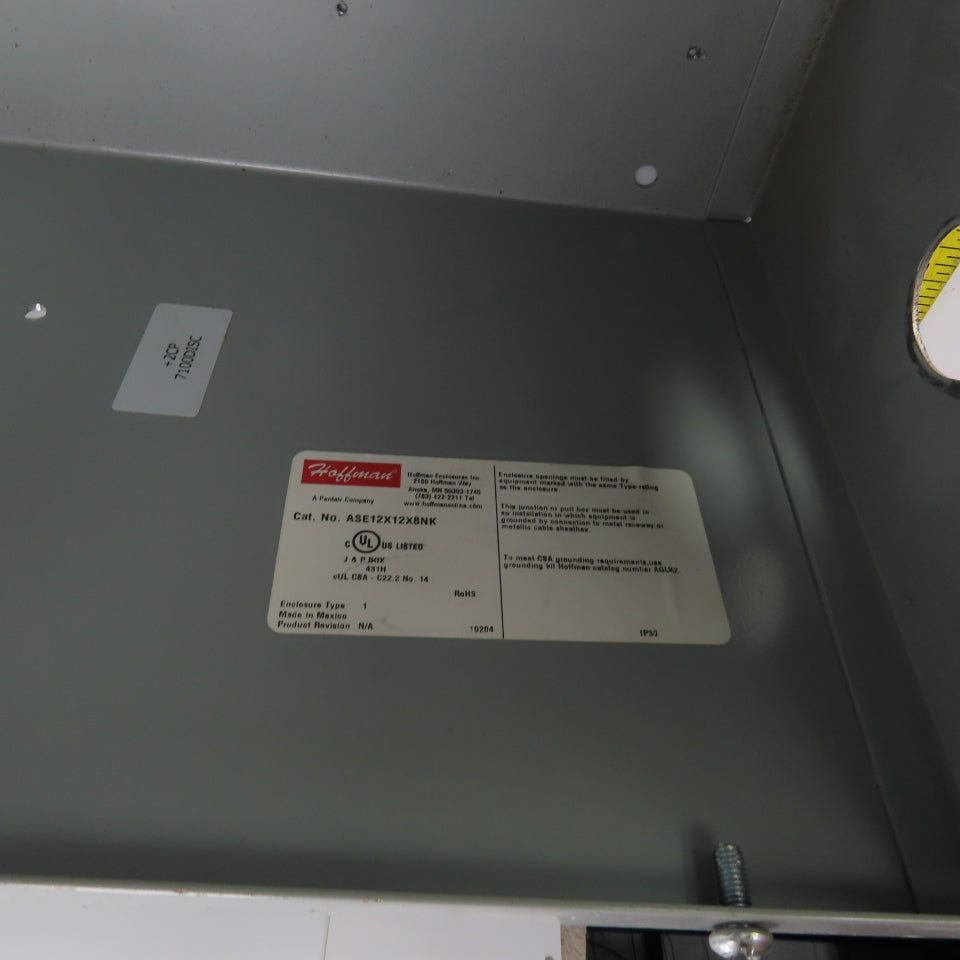 Hoffman ASE12X12X8NK 12 x 12" x 8" Screw Cover Electrical Enclosure Junction Box