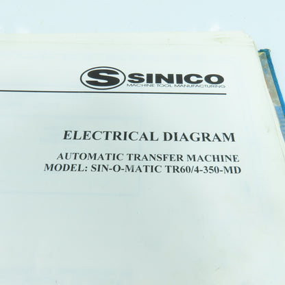 Sinico Sin-O-Matic TR60/4-350-MD Automatic Transfer Machine Drawings & Diagrams