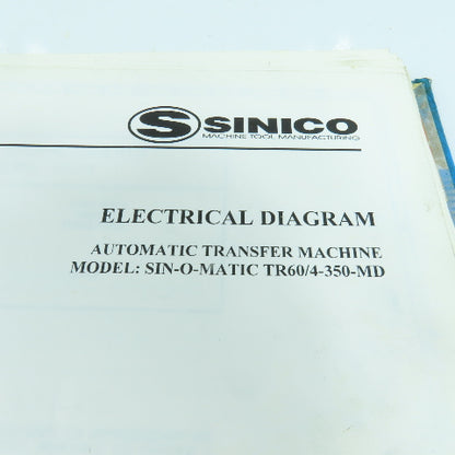 Sinico Sin-O-Matic TR60/4-350-MD Automatic Transfer Machine Drawings & Diagrams