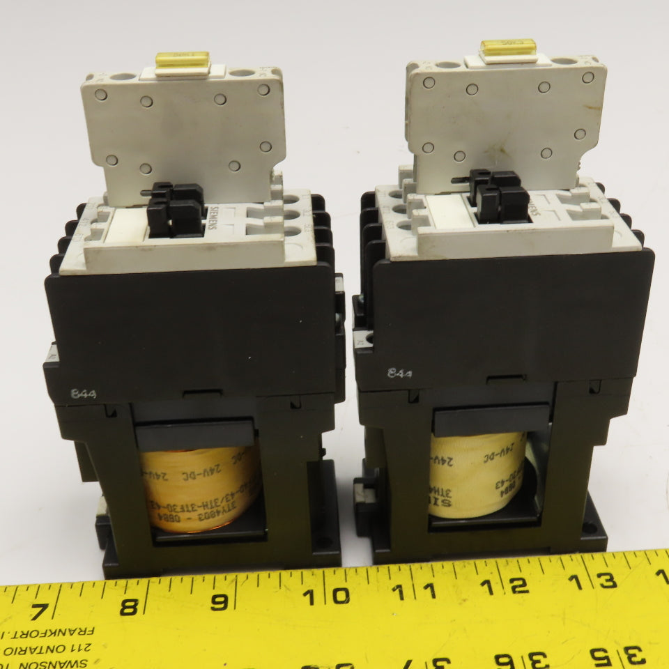 Siemens 3TF3100-0B 600V 20A Contactor Relay 24VDC Coil Lot Of 2