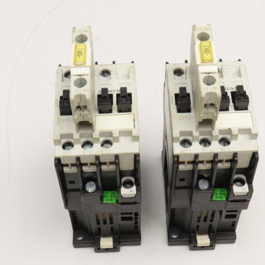Siemens 3TF3100-0B 600V 20A Contactor Relay 24VDC Coil Lot Of 2