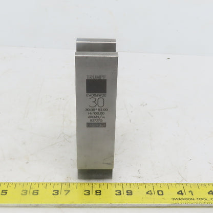Trumpf 827275 EV0036W20 Brake Press Die 30° 30mm Wide R2.0 H=100mm Laser dur