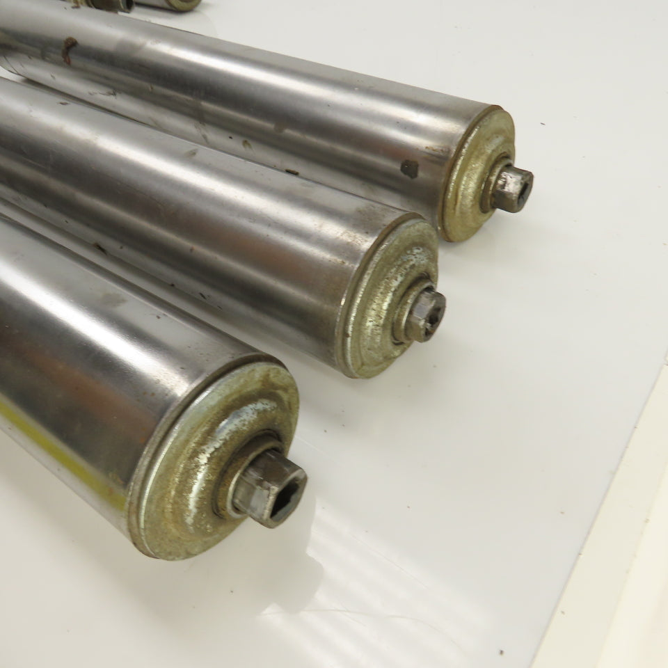 Automated 2.5" OD Gravity Conveyor Roller 17" BF 0.695" Axle Lot Of 9