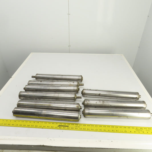 Automated 2.5" OD Gravity Conveyor Roller 17" BF 0.695" Axle Lot Of 9