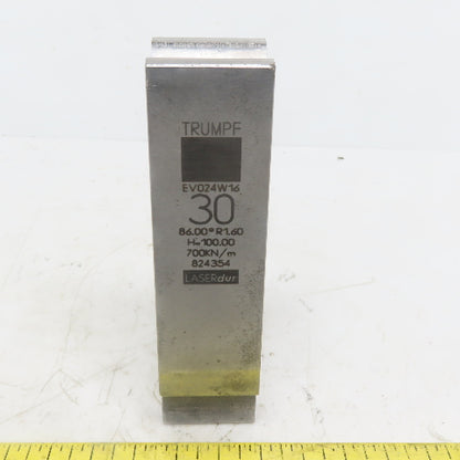 Trumpf 824354 EV024W16 Brake Press Die 86° 30mm Wide R1.60 H=100mm Laser dur