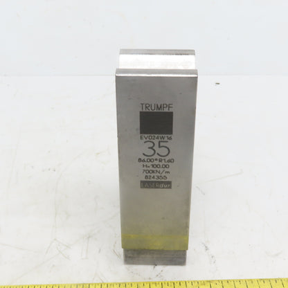 Trumpf 824355 EV024W16 Brake Press Die 86° 35mm Wide R1.60 H=100mm Laser dur