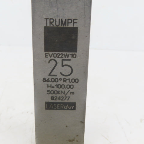 Trumpf 824277 EV022W10 Brake Press Die 86° 25mm Wide R1.00 H=100mm Laser dur