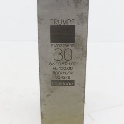Trumpf 824278 EV022W10 Brake Press Die 86° 30mm Wide R1.00 H=100mm Laser dur