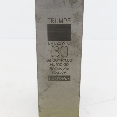 Trumpf 824278 EV022W10 Brake Press Die 86° 30mm Wide R1.00 H=100mm Laser dur