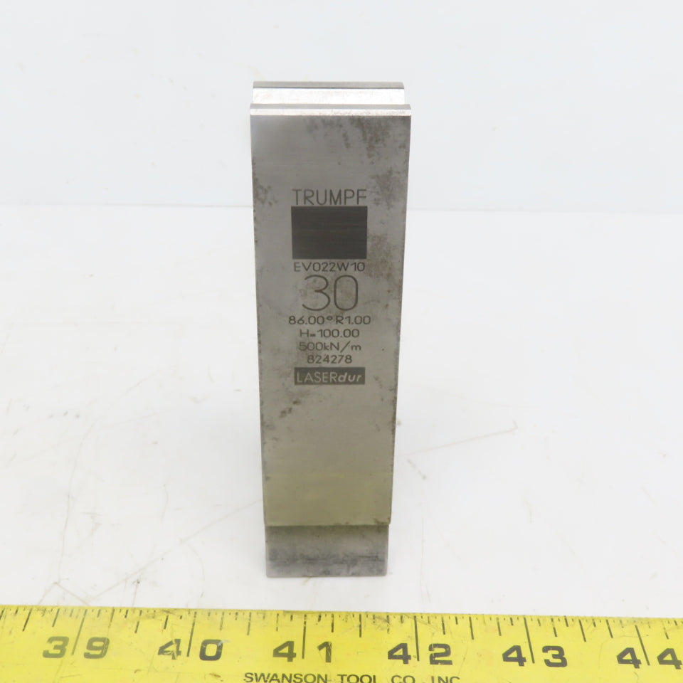 Trumpf 824278 EV022W10 Brake Press Die 86° 30mm Wide R1.00 H=100mm Laser dur